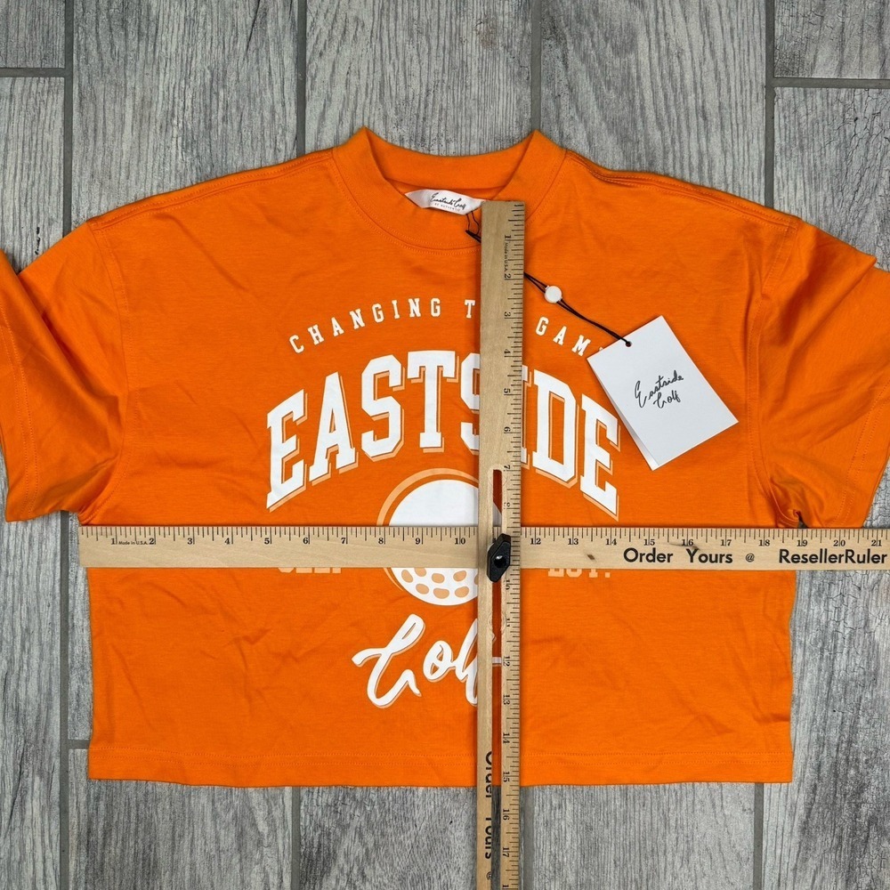 Eastside Golf Shirt Womens Orange Cropped Nwt Crop Top Golfing Gym Logo Size S — image 6 of 8